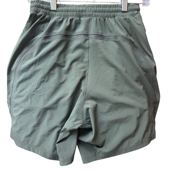 Lululemon’s Olive Green Men Small Pacer Shorts Lightweight Elastic Waist - Picture 3 of 5
